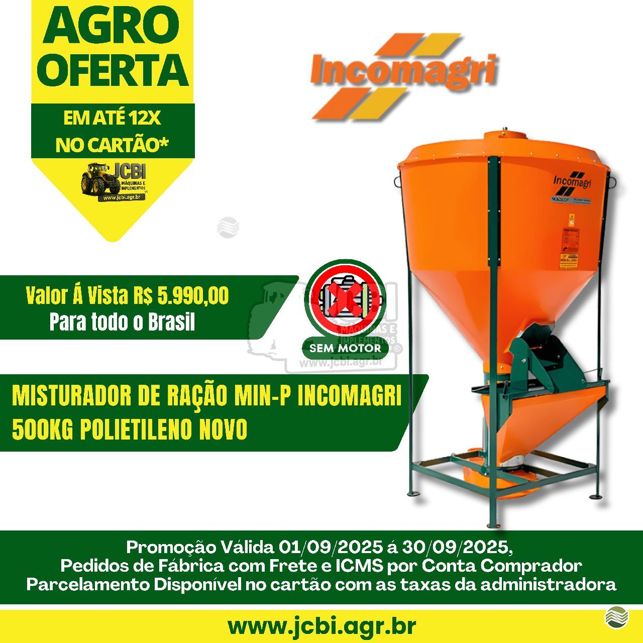 IMPLEMENTOS AGRICOLAS MISTURADOR MISTURADOR DE RAÇÃO JCBi Máquinas e Implementos Agrícolas MARACAJU MATO GROSSO DO SUL MS